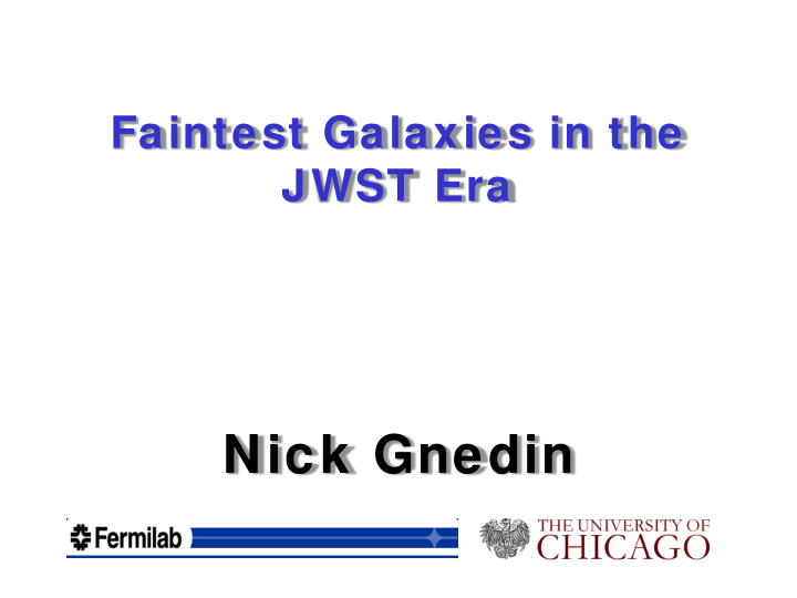 nick gnedin the brief history of time