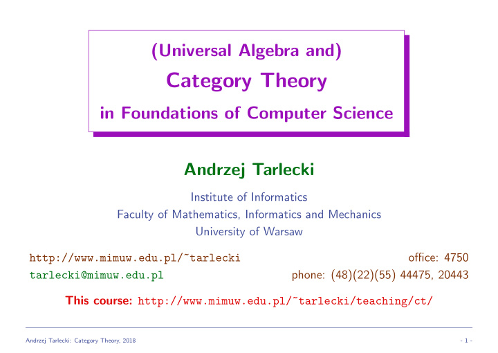 category theory