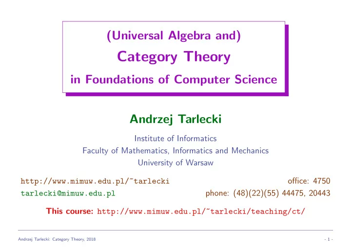 category theory