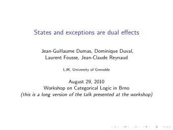 States and exceptions are dual effects  Jean-Guillaume Dumas, Dominique Duval,  Laurent Fousse,