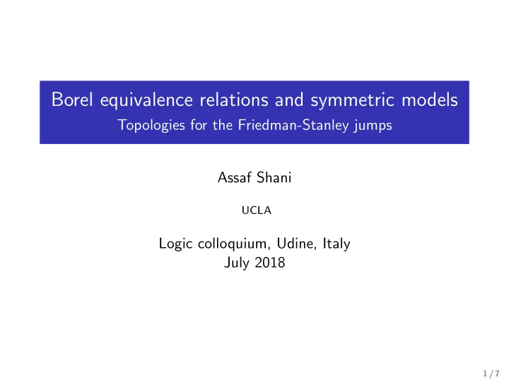 borel equivalence relations and symmetric models