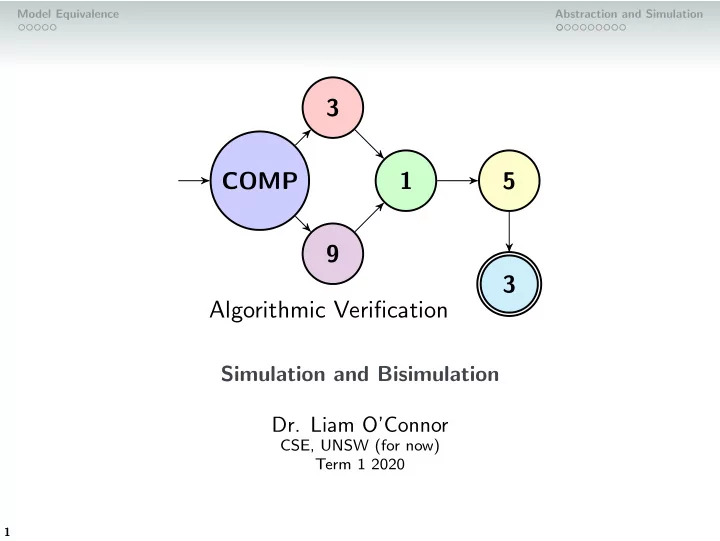 3 comp 1 5 9 3 algorithmic verification