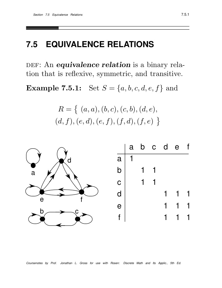 7 5 equivalence relations
