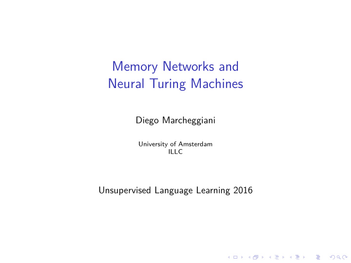 memory networks and neural turing machines