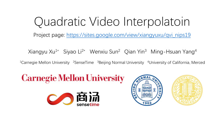 quadratic video interpolatoin