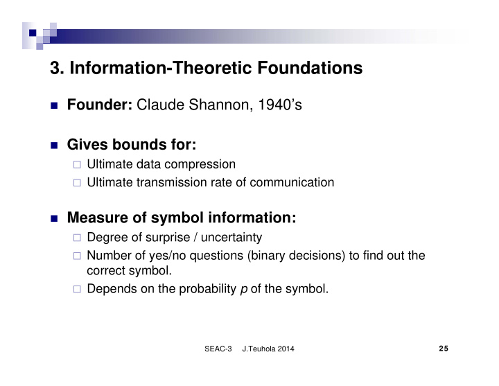 3 information theoretic foundations