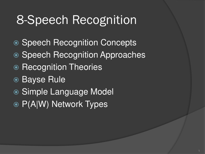 8 speech recognition