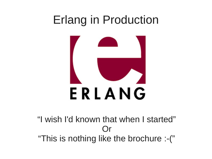 erlang in production