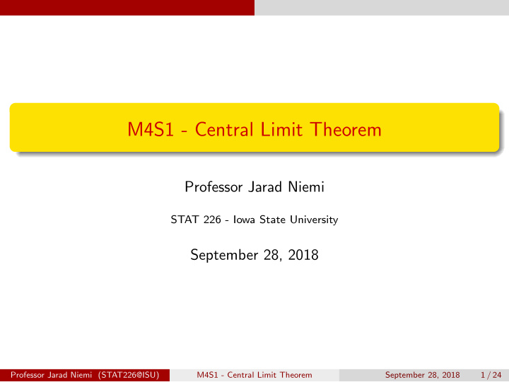 m4s1 central limit theorem
