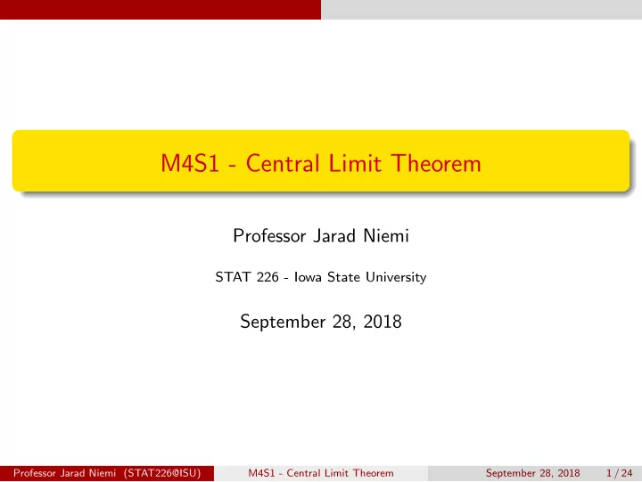 m4s1 central limit theorem