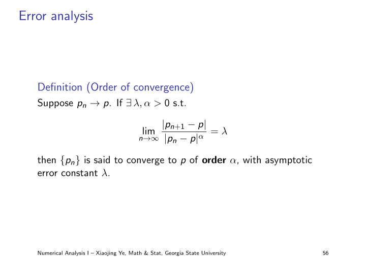 error analysis