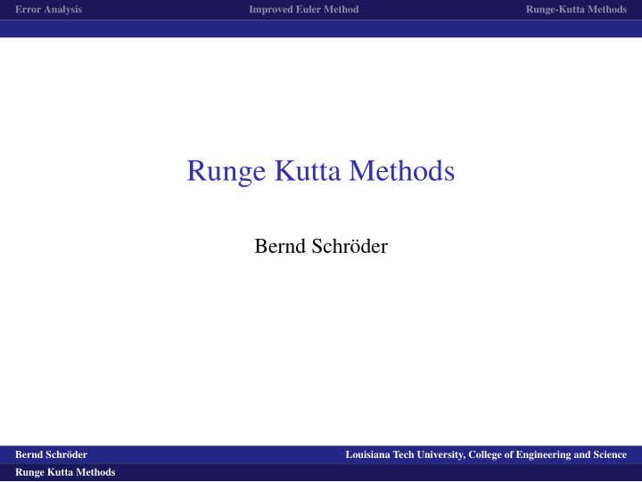 runge kutta methods