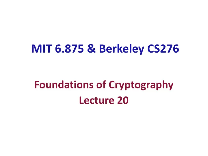 mit 6 875 berkeley cs276