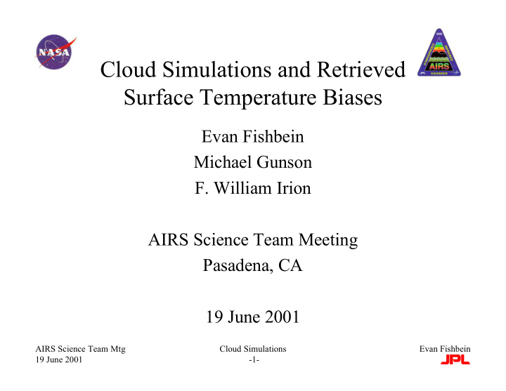 cloud simulations and retrieved surface temperature biases