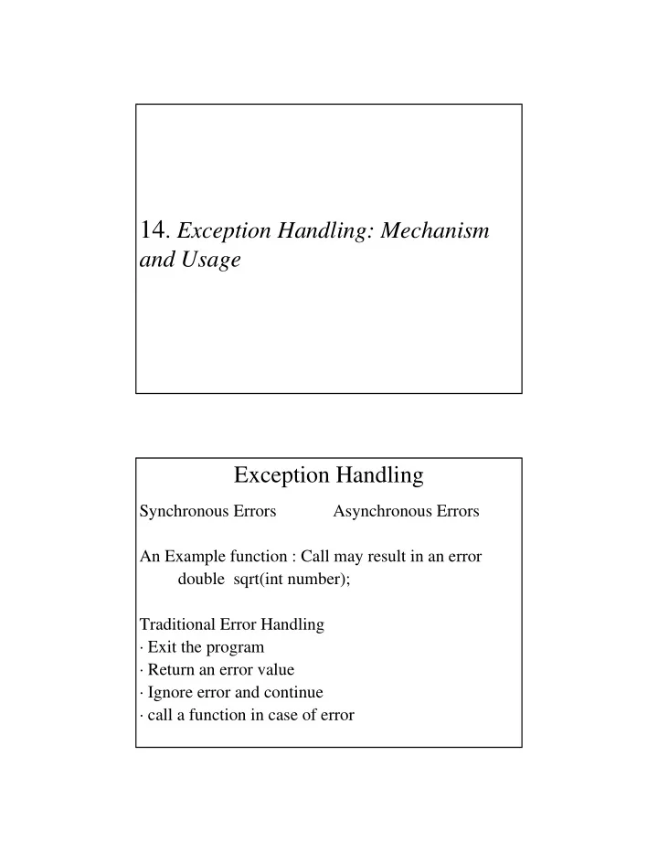 exception handling in c