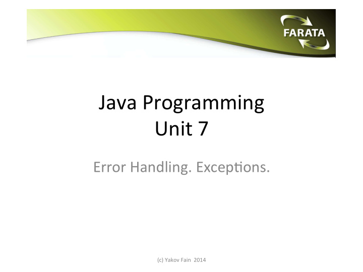 java programming unit 7