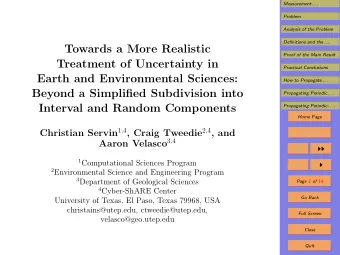 Towards a More Realistic  Proof of the Main Result  Treatment of Uncertainty in  Practical