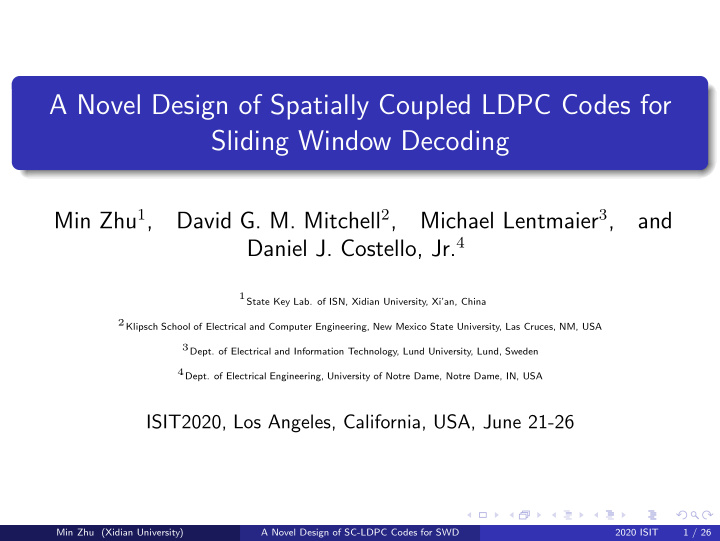 a novel design of spatially coupled ldpc codes for