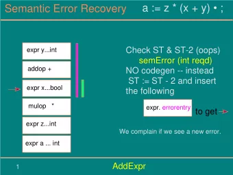 a := z * (x + y)  ;  Semantic Error Recovery  Check ST &amp; ST-2 (oops)  expr y...int  semError