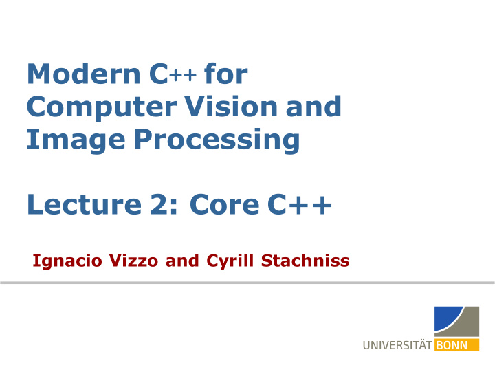modern c for computer vision and image processing lecture