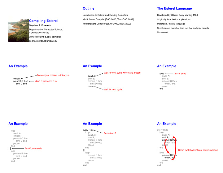 outline the esterel language