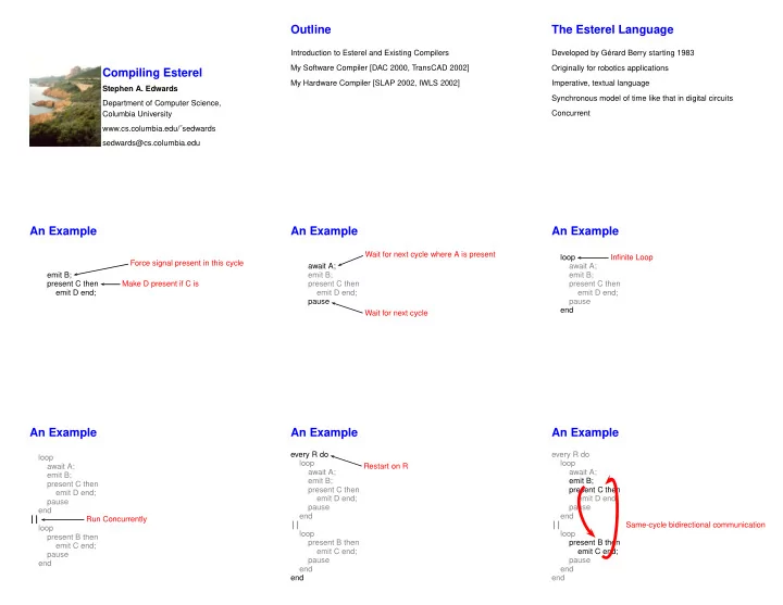 outline the esterel language