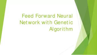 Feed Forward Neural  Network with Genetic  Algorithm  Problem definition and training data