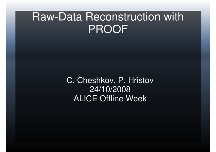 raw data reconstruction with raw data reconstruction with