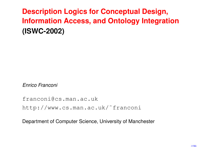 description logics for conceptual design information