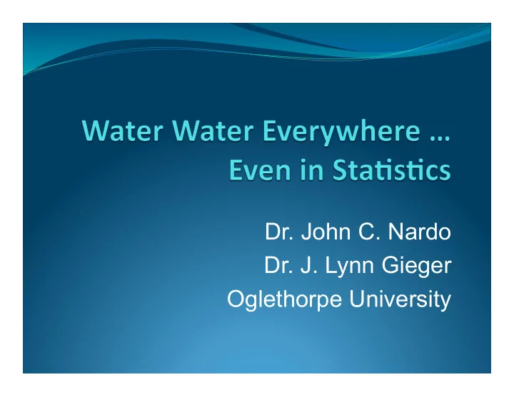 dr john c nardo dr j lynn gieger oglethorpe university