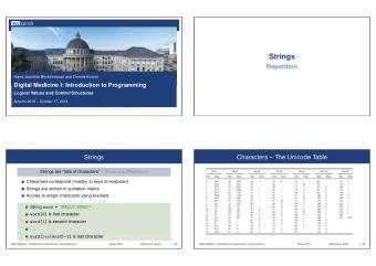 Strings  Repetition  Hans-Joachim Bckenhauer and Dennis Komm  Digital Medicine I: Introduction to