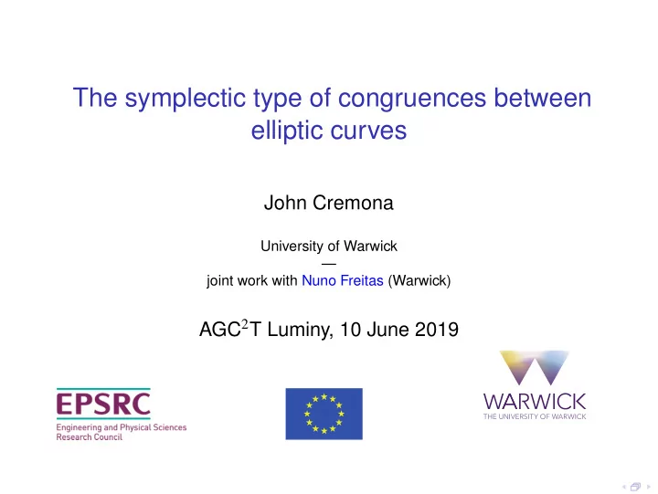 the symplectic type of congruences between elliptic curves