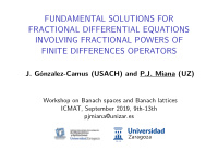 fundamental solutions for fractional differential