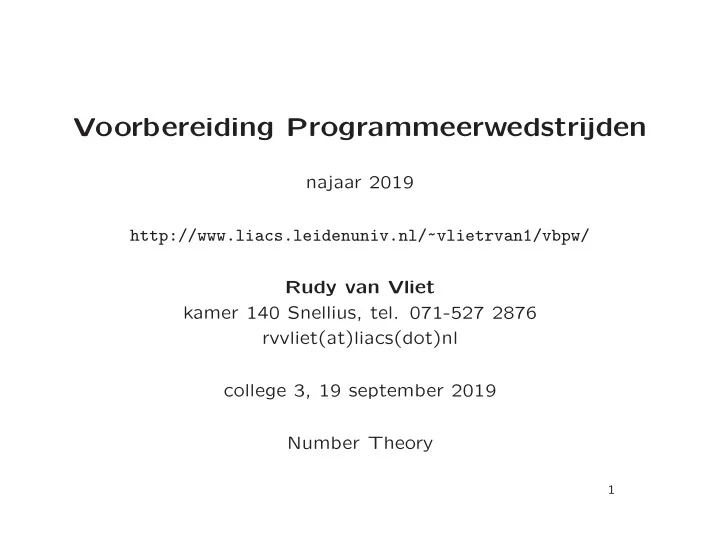 voorbereiding programmeerwedstrijden