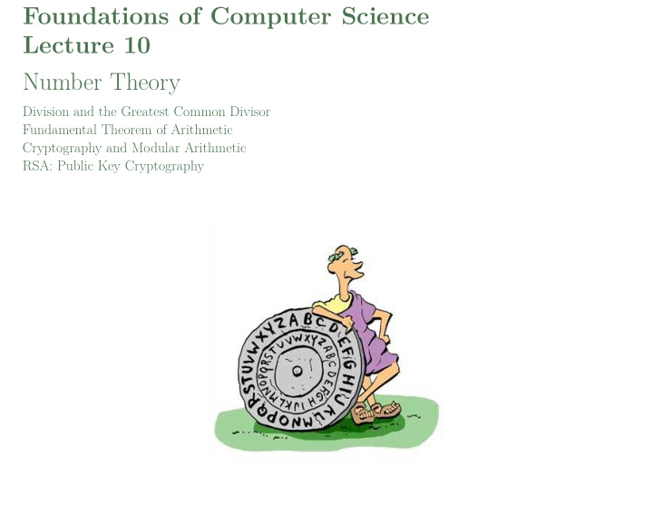 foundations of computer science lecture 10 number theory