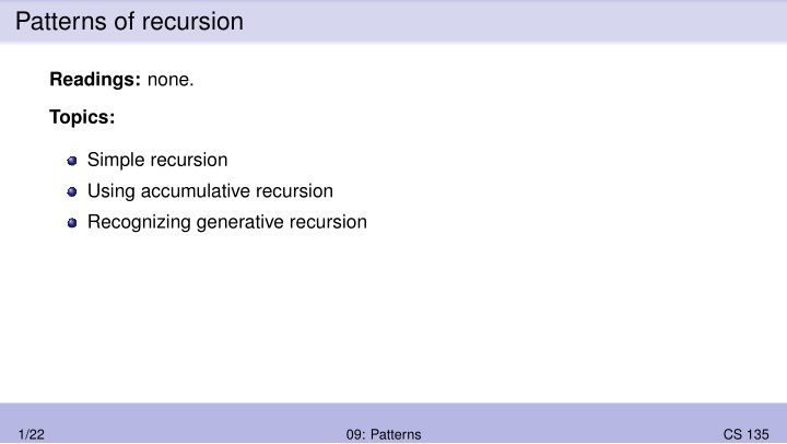 patterns of recursion