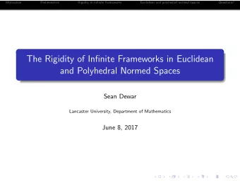 The Rigidity of Infinite Frameworks in Euclidean  and Polyhedral Normed Spaces  Sean Dewar