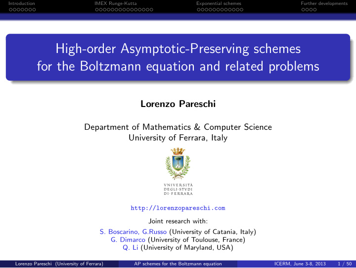high order asymptotic preserving schemes for the