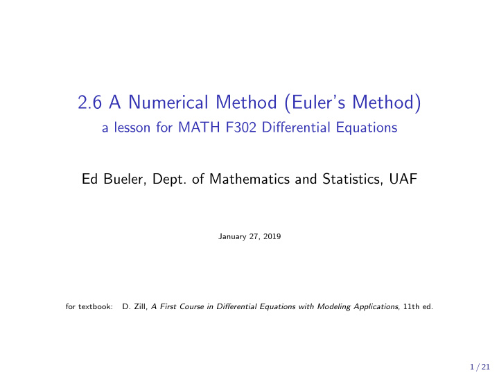 2 6 a numerical method euler s method