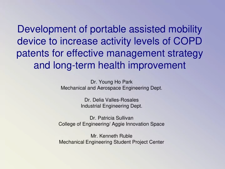 device to increase activity levels of copd
