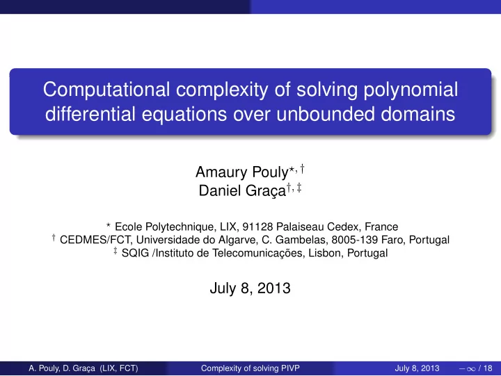 computational complexity of solving polynomial