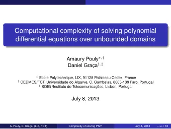 Computational complexity of solving polynomial  differential equations over unbounded domains