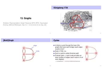 13. Graphs  Notation, Representation, Graph Traversal (DFS, BFS), Topological  Sorting