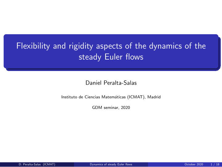 flexibility and rigidity aspects of the dynamics of the