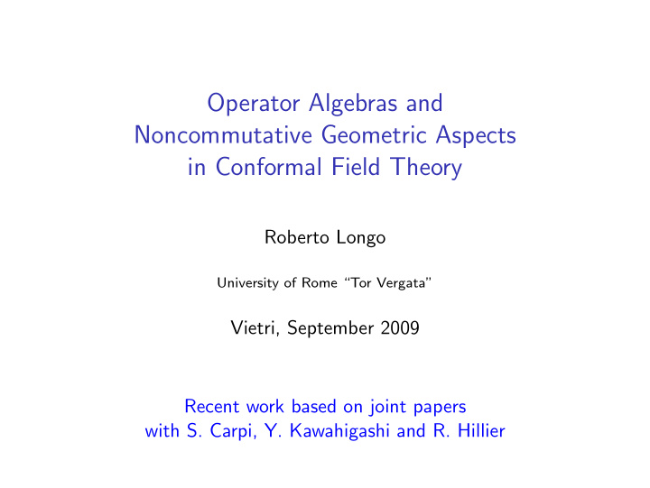 operator algebras and noncommutative geometric aspects in