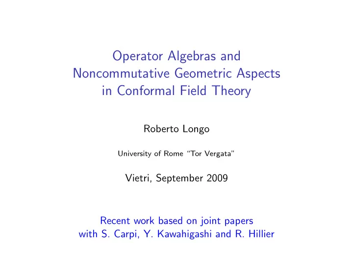 operator algebras and noncommutative geometric aspects in