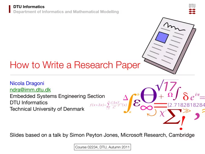 how to write a research paper