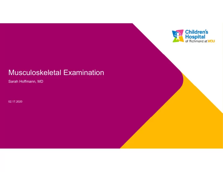 musculoskeletal examination