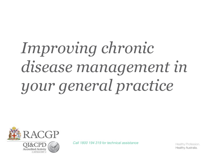 improving chronic disease management in