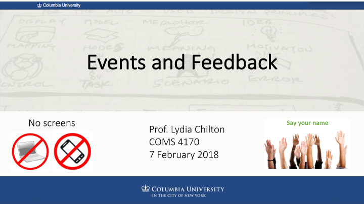 events and feedback ck